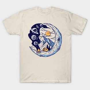 camping moon illustration T-Shirt